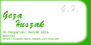 geza huszak business card