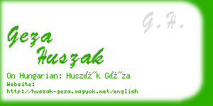 geza huszak business card